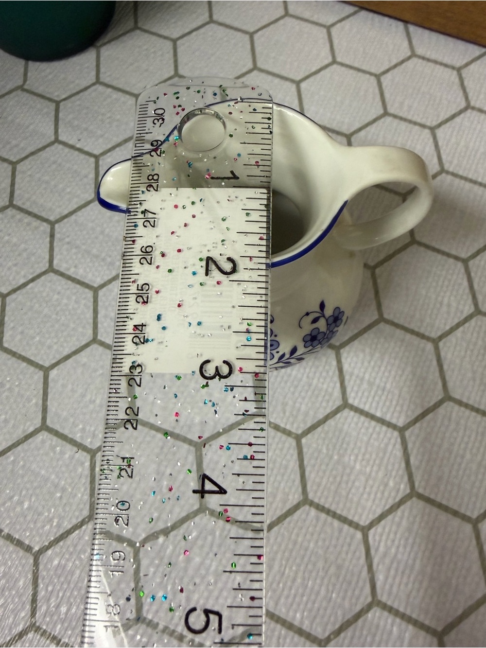 Blue Floral Ceramic Pitcher - Picture 5 of 5